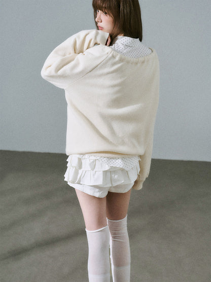 Flower Applique Drawstring Detail Sweatshirt NA8832