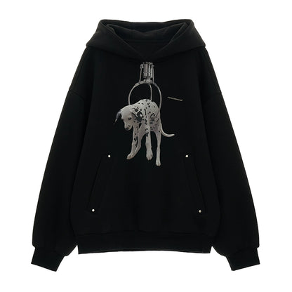 Dog Print Oversize Hoodie NA5712