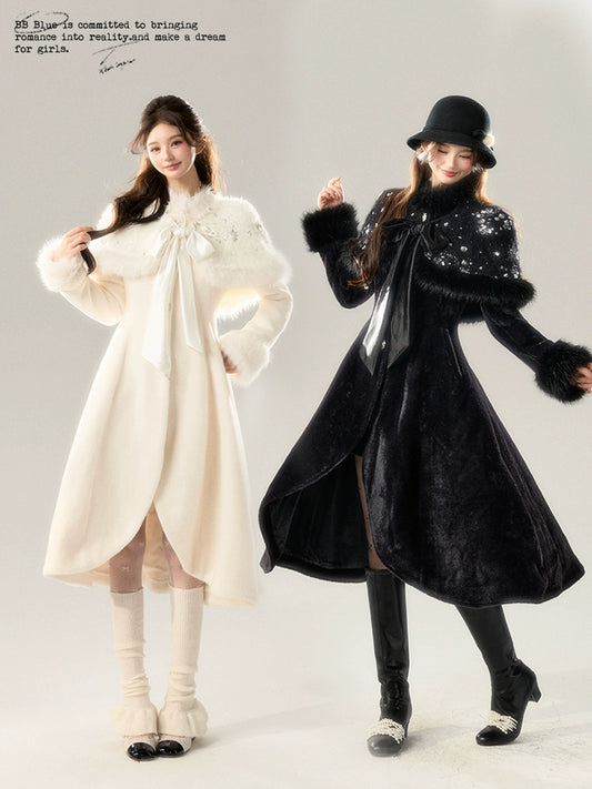 Bow Cape Long Coat NA7484