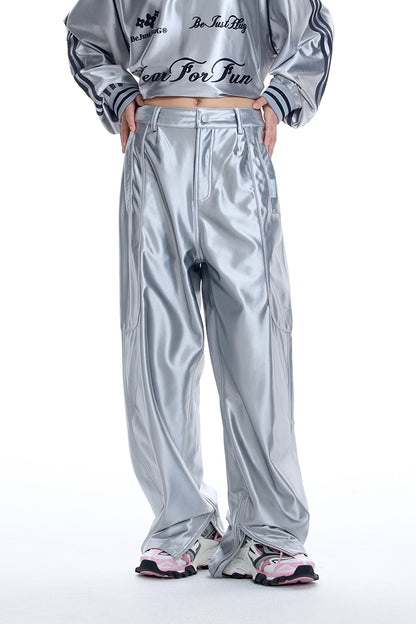 Oversize Wide-Leg Sporty Pants NA6098