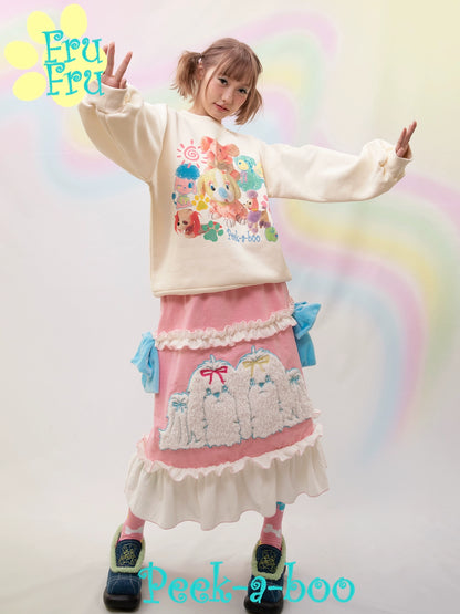 Plush Design Ruffle Corduroy Skirt NA6530