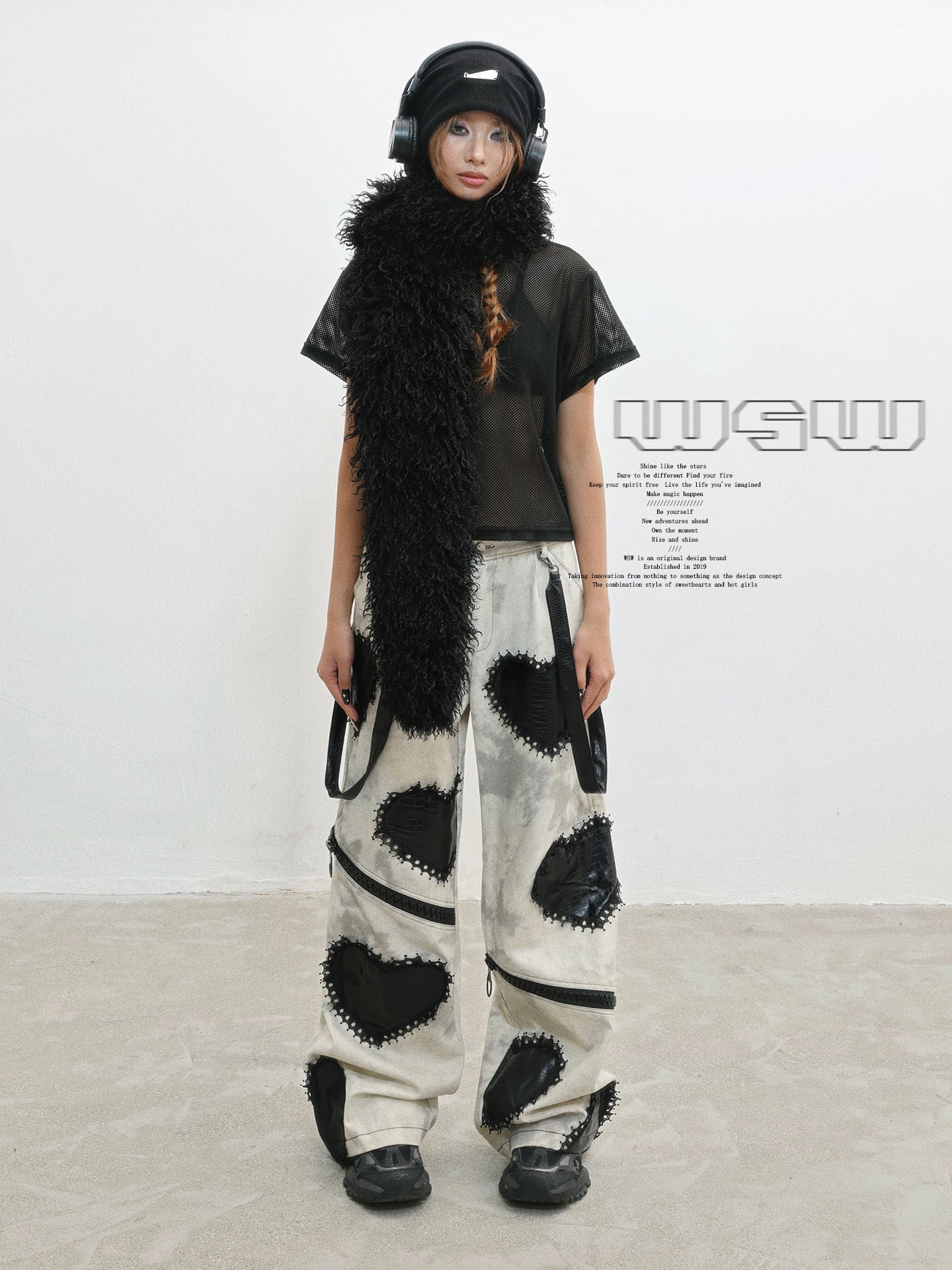 Heavy Craft Damage Wide Leg Dark Denim Jeans NA8563