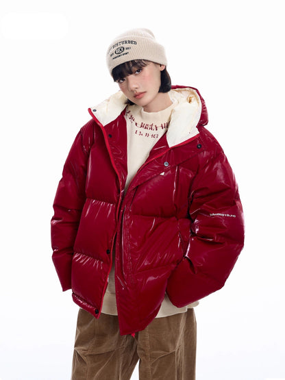 Oversize Hooded White Duck Down Jacket NA6104