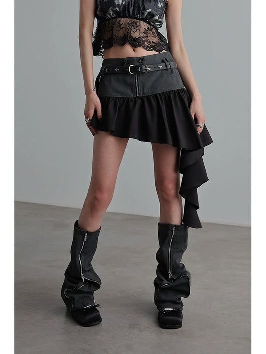 Ruffle Short Skirt & Leg Sleeve Set NA4328