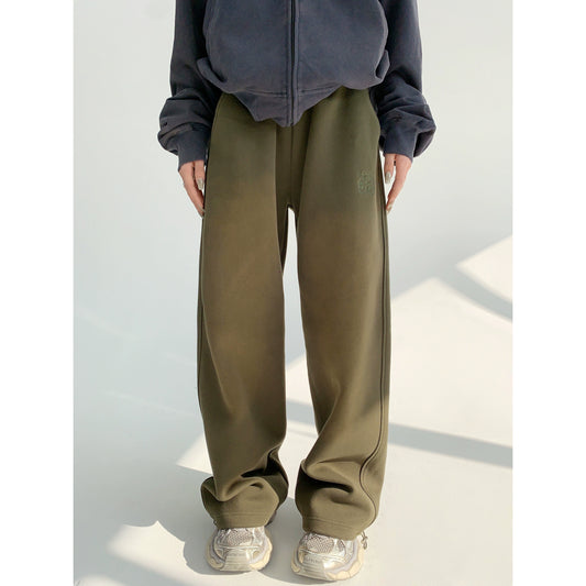 Washed Wide-Leg Straight Sweatpants NA2839