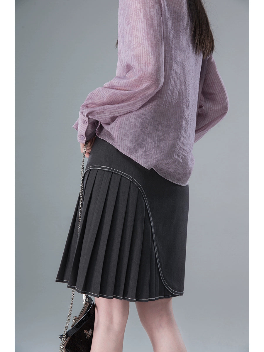 Stereoscopic Pocket Bag Pleated Short Skirt NA5559