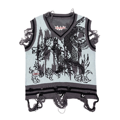 Damage Dragon Knit Vest NA6646