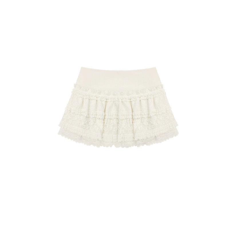 High Waist Lace Raffle Skirt NA3952