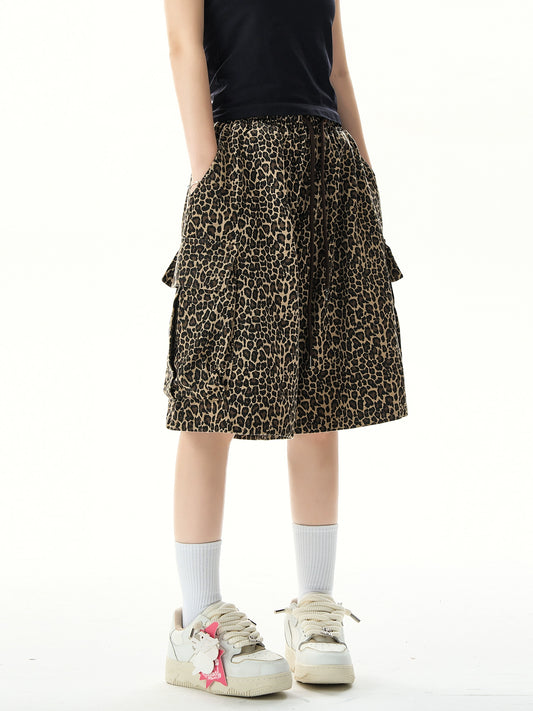 Leopard Print Wide Leg Shorts NA3116