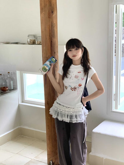 Graphic Rhinestone Short Sleeve T-Shirt NA9283