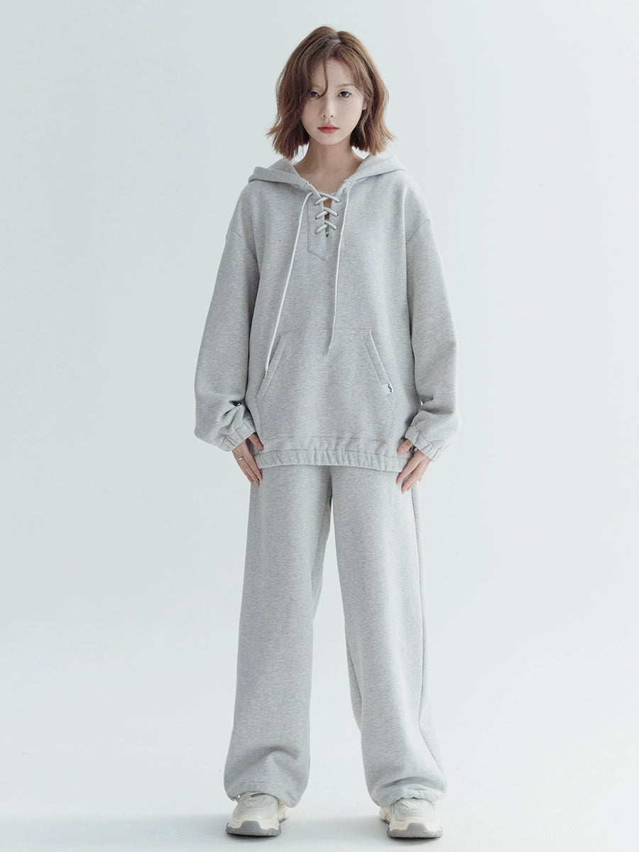 Casual Sporty Hoodie & Wide-leg Sweatpants Setup NA2714