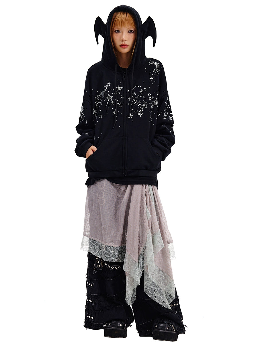 Starry Night Rhinestone Hoodie NA6693