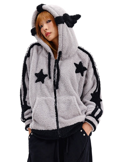 Angel Design Boa Zipper Hoodie NA6700