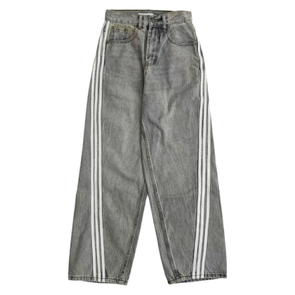 Three-Stripe Damage Denim Jeans NA9057