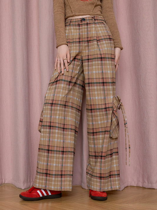 Plaid Wide-Leg Pants NA6921