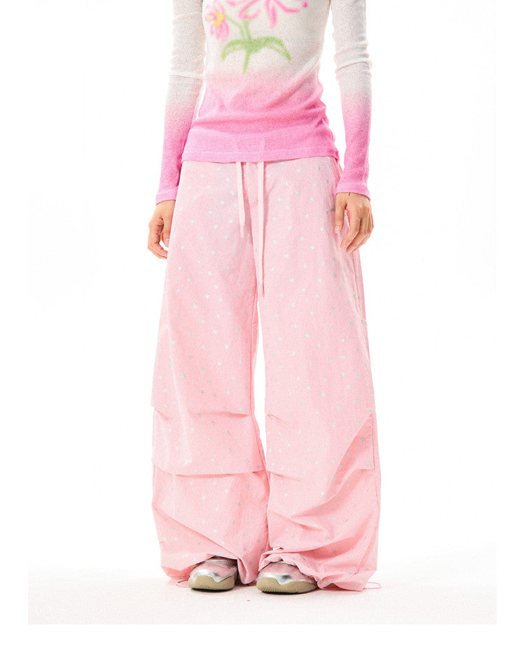Allover Star Print Wide-Leg Pants NA9429