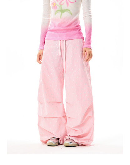 Allover Star Print Wide-Leg Pants NA9429