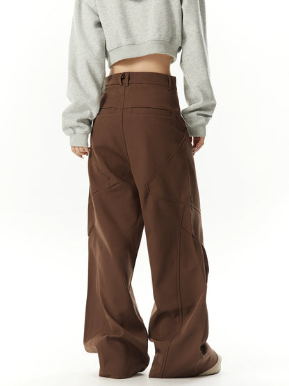 Wide Leg Pleats Design Pants NA3140