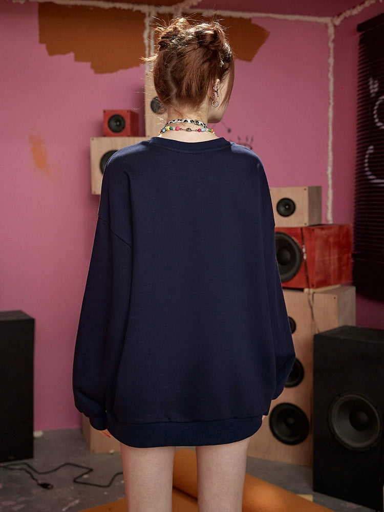 Graffiti Print Round Neck Sweatshirt NA3195