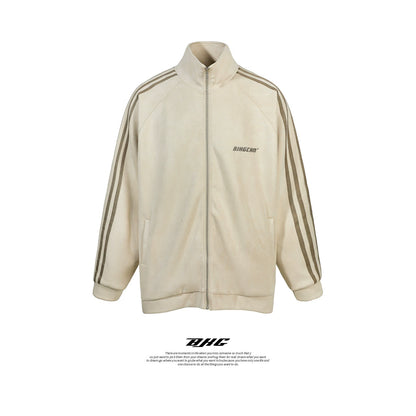 Suede Side Stripes Oversize Truck Jacket NA6077