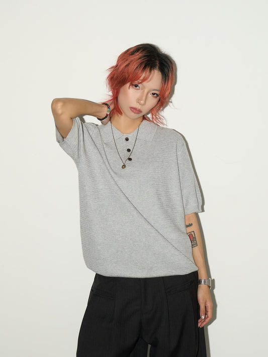 Blend Texture Polo Knit Polo Shirt NA9022