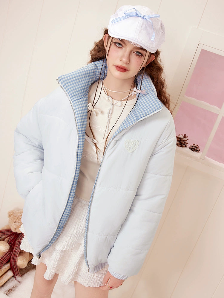 Reversible Stand Neck Puffer Jacket NA6939