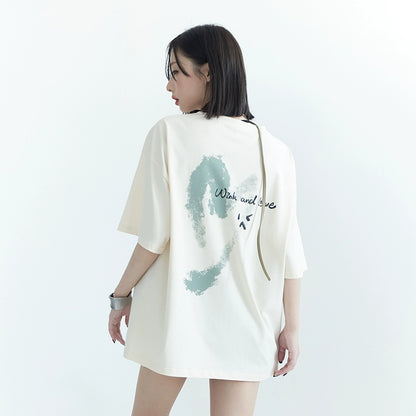 Back Print Oversize Short Sleeve T-Shirt NA2740