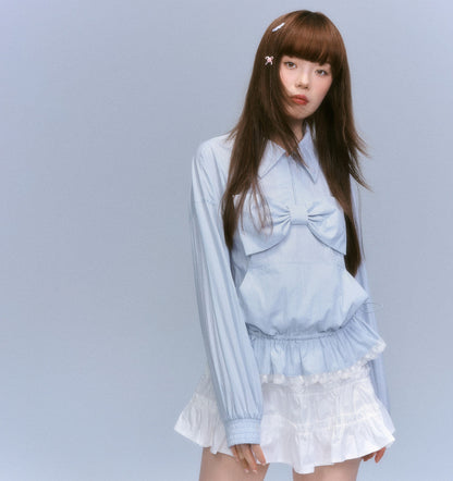 Bow Detail Long Sleeve Shirt NA8841