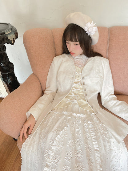 Rose Jacquard Sailor Collar Jacket NA8321