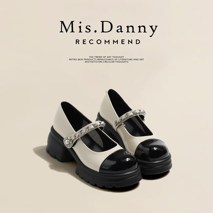 Color Block Platform Chunky Heel Shoes NA8742