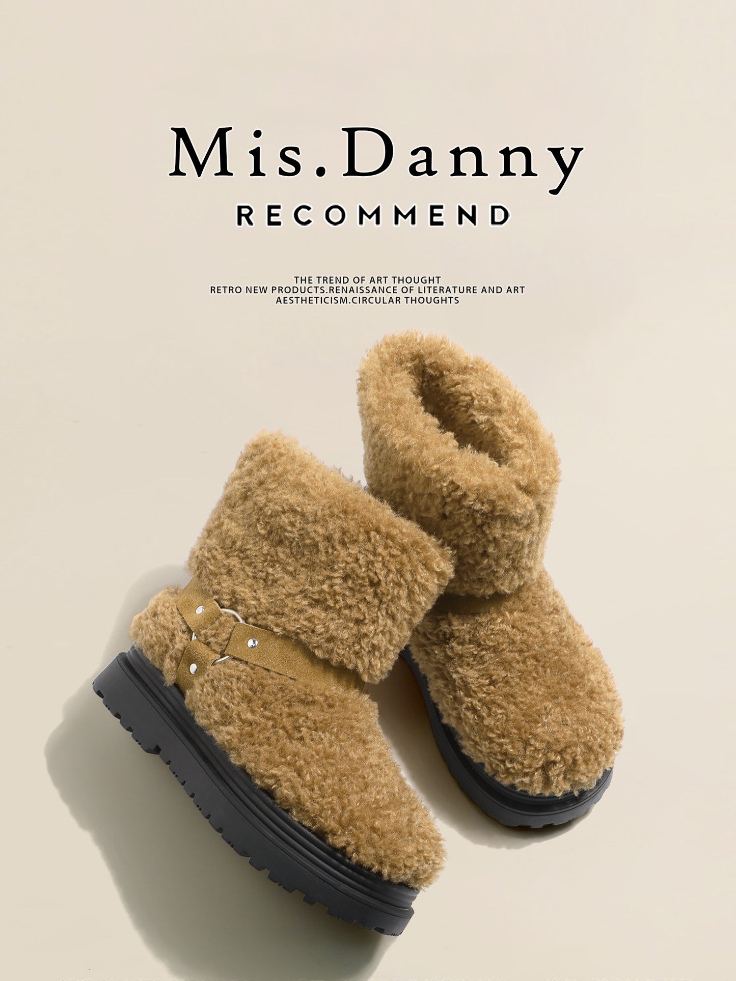 Super Soft Non-Slip Platform Fleece Lining Boots NA8714