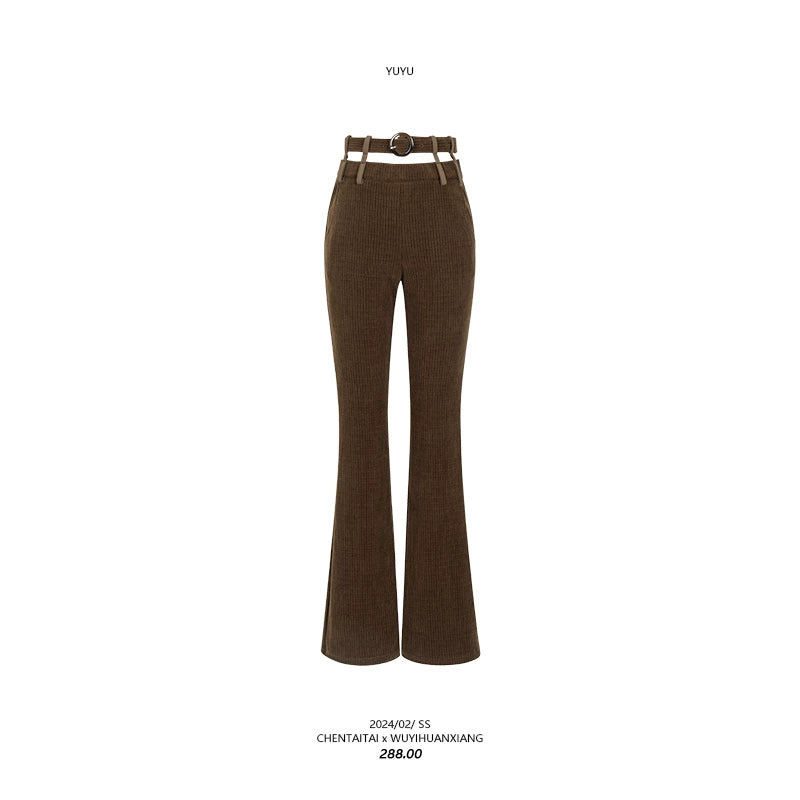 Open-waisted Cut-out Flare Knit Trousers NA4221