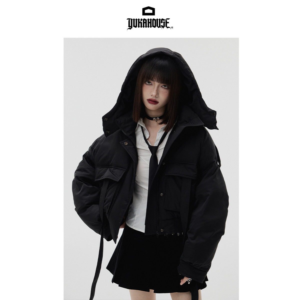 Short Standing-Collar Oversize Down Jacket NA8909