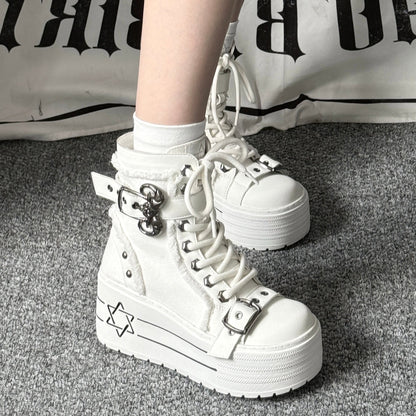 Punk Canvas Platform Sneaker Boots NA8478