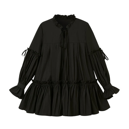 Ruffle Edge Slim Shirt Dress NA5432