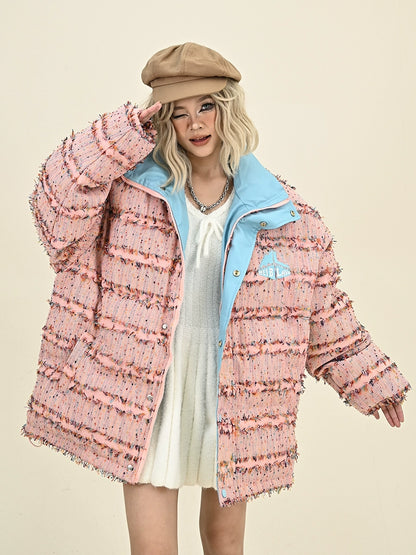 All-over Pattern High-Neck Puffer Jacket NA6382