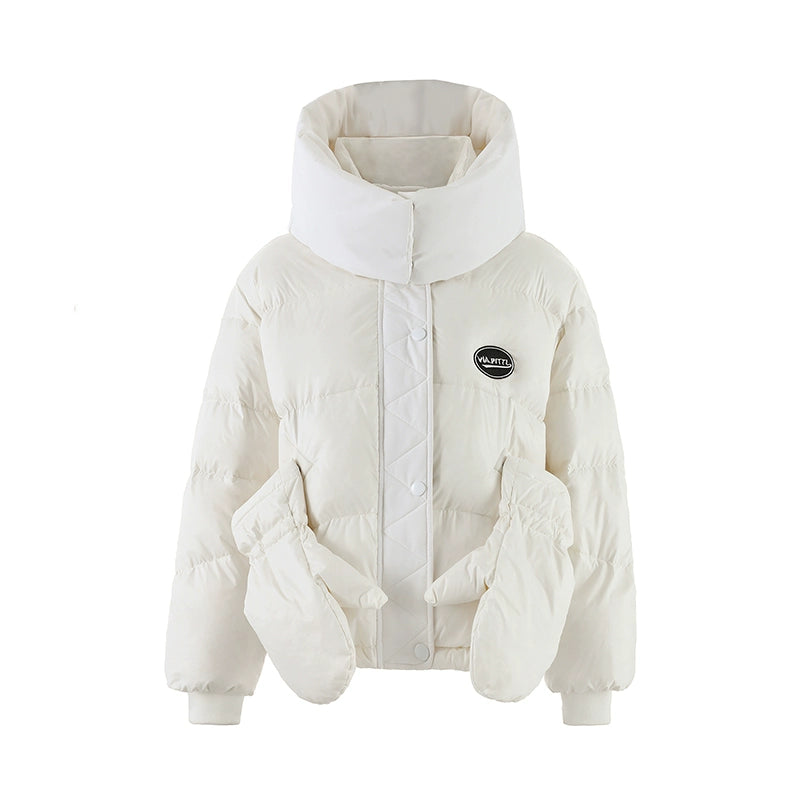 Puffer Hooded Jacket With Gloves NA4840