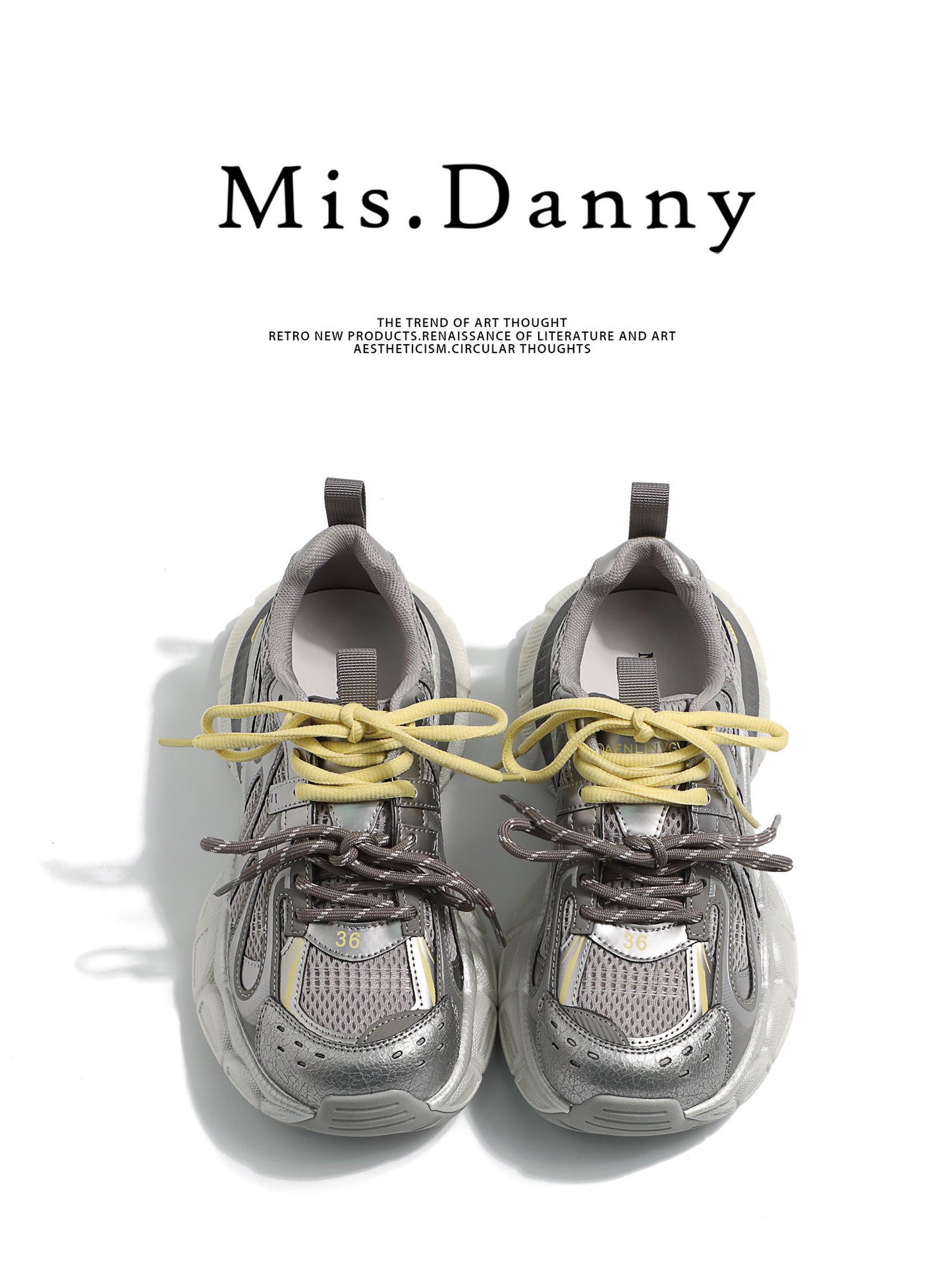 Metallic Mesh Lace-Up Sneakers NA8648