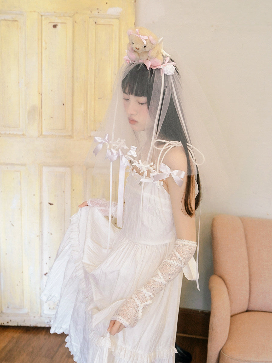 Bow Check Lace Camisole Dress NA8309