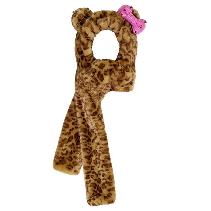 Leopard Print Cat Scarf Hat NA6624