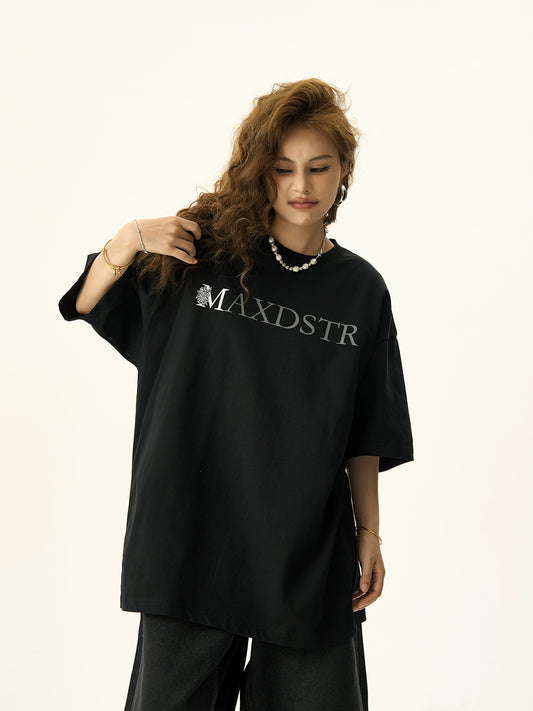 Letter Print Oversize Short Sleeve T-shirt NA3107