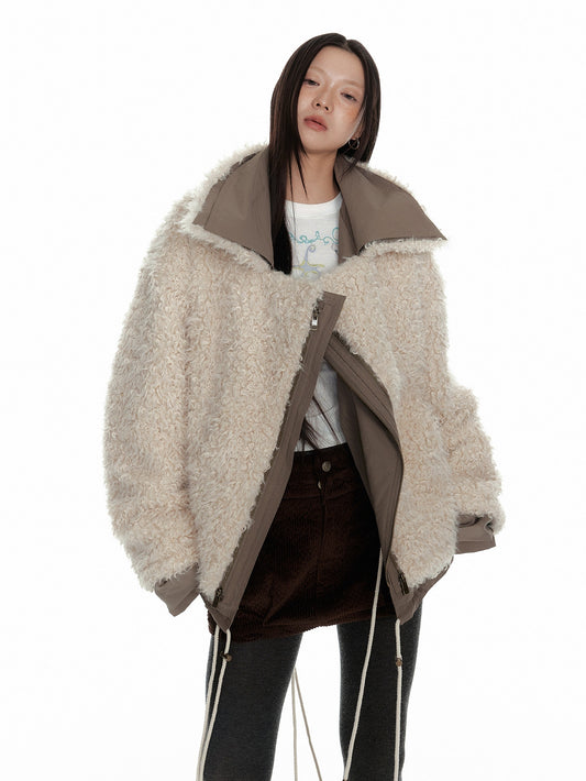 Barn-Style Sherpa-Lined Reversible Parka Jacket NA7105