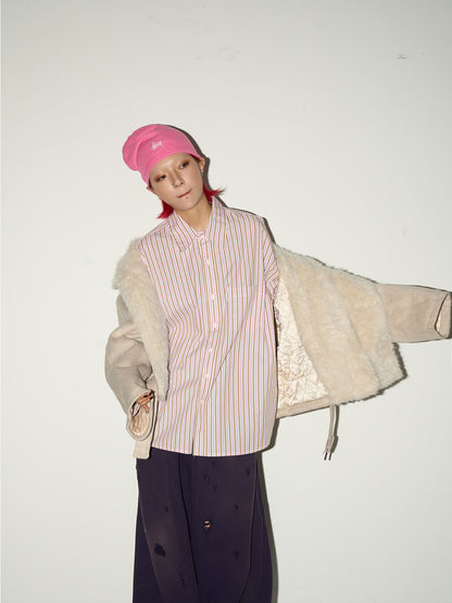 Stripe Oversize Long Sleeve Shirt NA9029