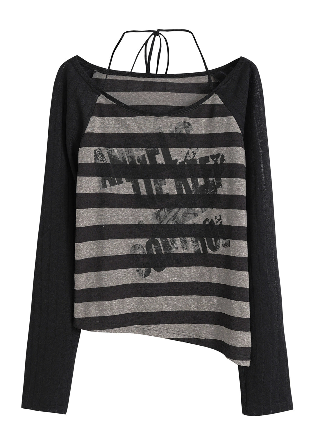 Stripe Graffiti Transparent Thin Long Sleeve Sunscreen T-shirt NA6034