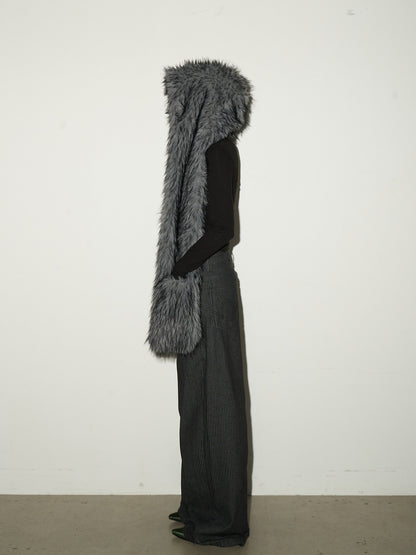 Fake Fur Pocket Design Scarf NA9202