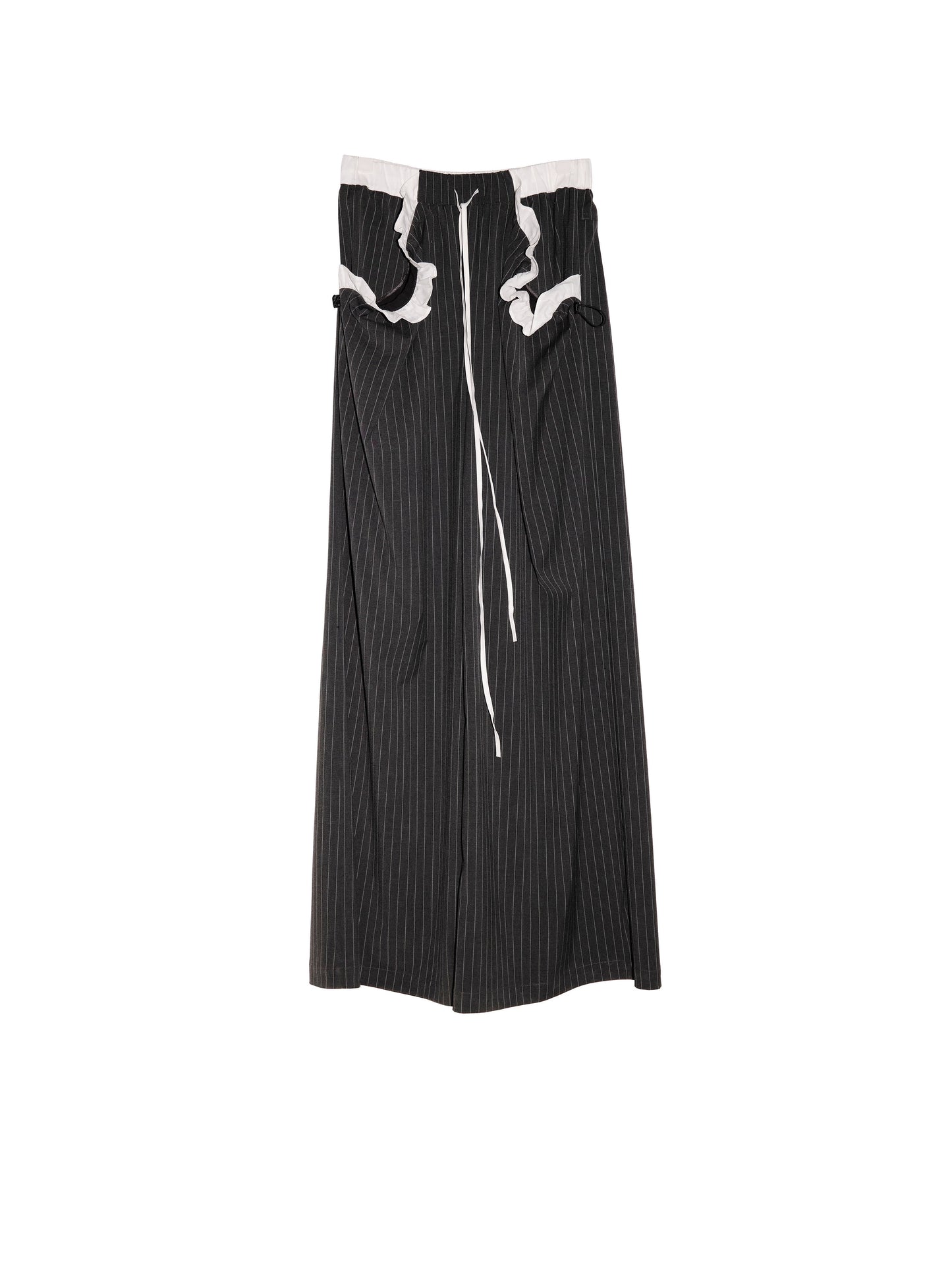 Stripe Large Pocket Wide Leg Long Pants NA5241