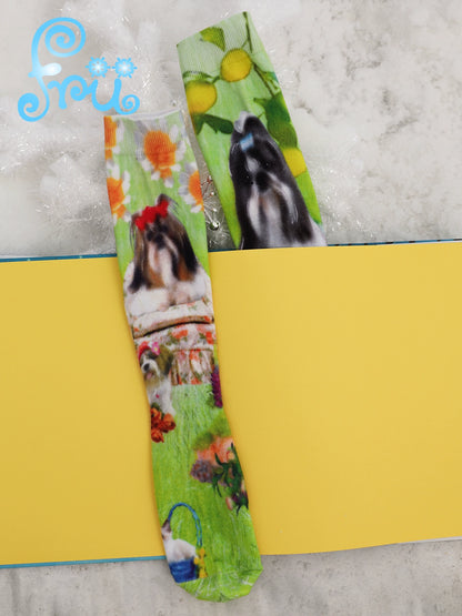 Dog Print Mid-Calf Socks NA6588