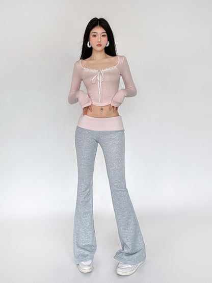 Contrast Color Patchwork Slim Pants NA4582