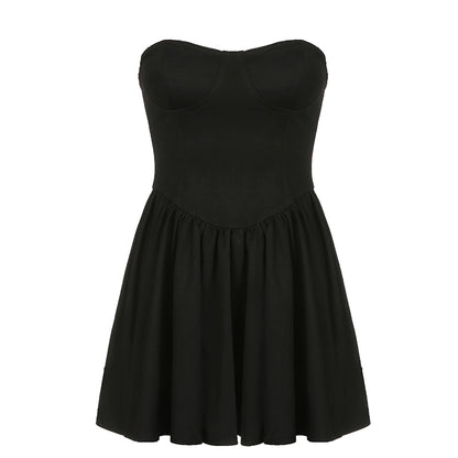 Pleats Short Strapless Dress NA4550