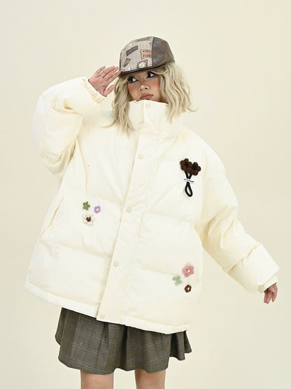 Oversize Standing Neck Puffer Jacket NA6465